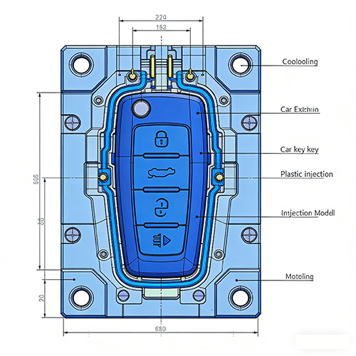 Plastic Injection Mould Car Key Molding
